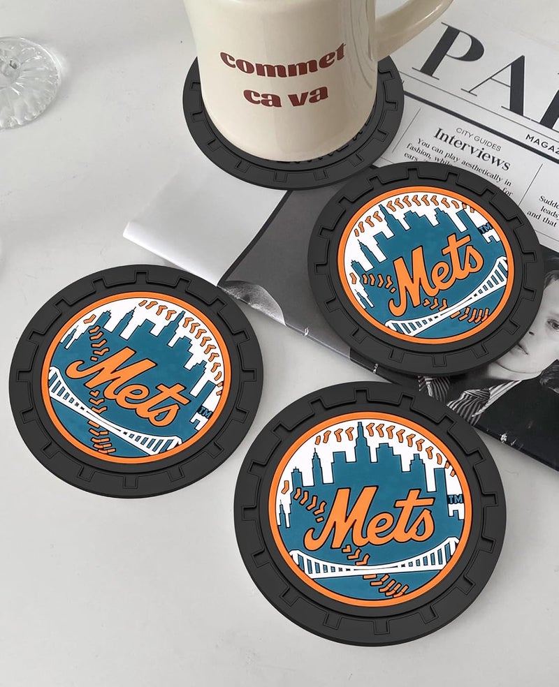 Kaleduo 2PCS Car Cup Holder Coaster,Auto Cup Holder Insert Coaster for New York Mets Baseball Fans, Non-Slip Car Drink Holder Mat, Interior Accessories, NY Mets - Image 5
